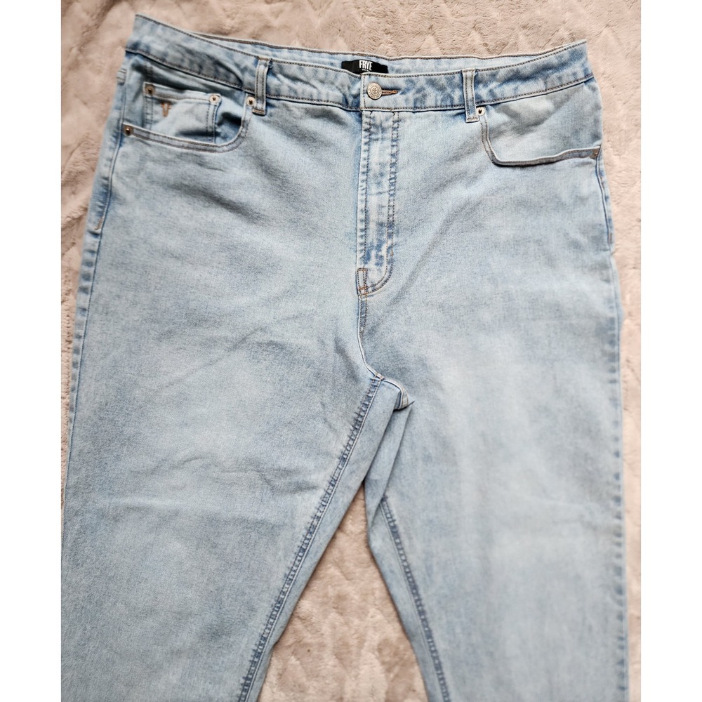 Frye Womens Light Wash Straight Leg Jeans Size 16/34 High Rise Denim Blue